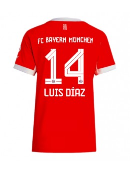 Zenske Futbalové oblečenie Bayern Munich Luis Diaz #14 2025-26 Krátky Rukáv - Domáci Zenske Futbalové oblečenie Bayern Munich Luis Diaz #14 2025-26 Krátky Rukáv - Domáci